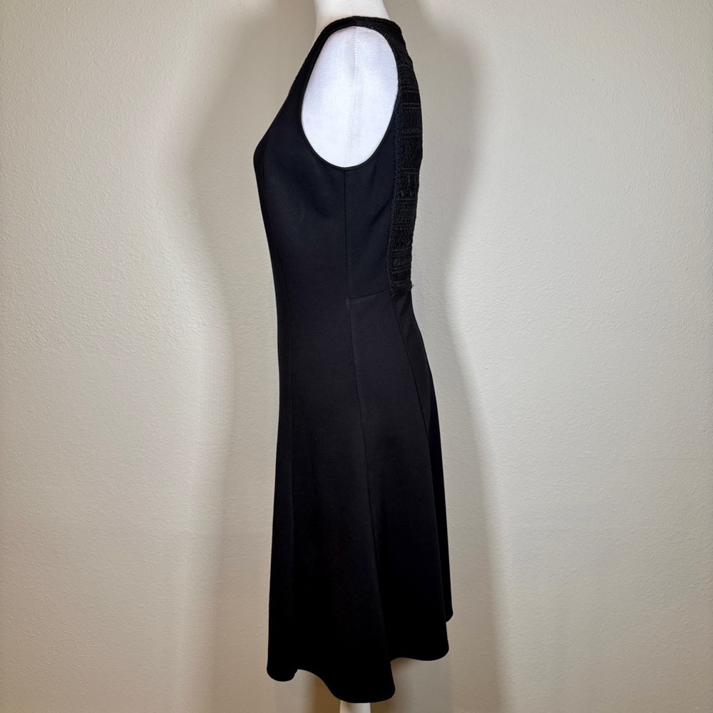 Kobi Halperin Black A-Line Knit Dress with Lace Detail Size 6 - Picture 3 of 5